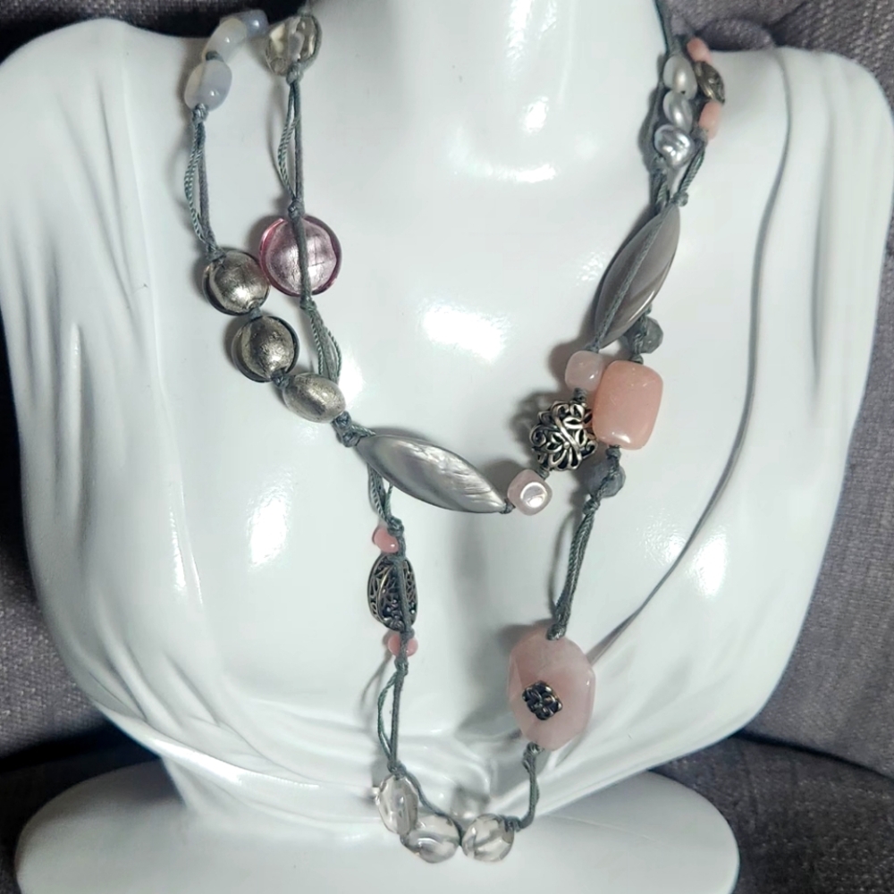 Silpada Sterling Silver Pink Soap Necklace